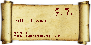 Foltz Tivadar névjegykártya
